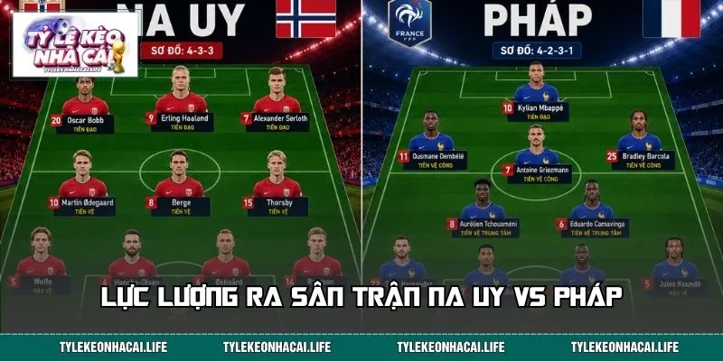 Lực lượng ra sân trận Na Uy vs Pháp