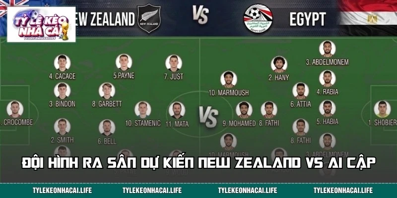 Danh sách các cầu thủ dự kiến của New Zealand vs Ai Cập