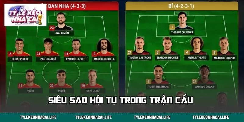Siêu sao hội tụ trong trận cầu Tây Ban Nha vs Bỉ